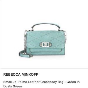 NWT Rebecca Minkoff green suede crossbody